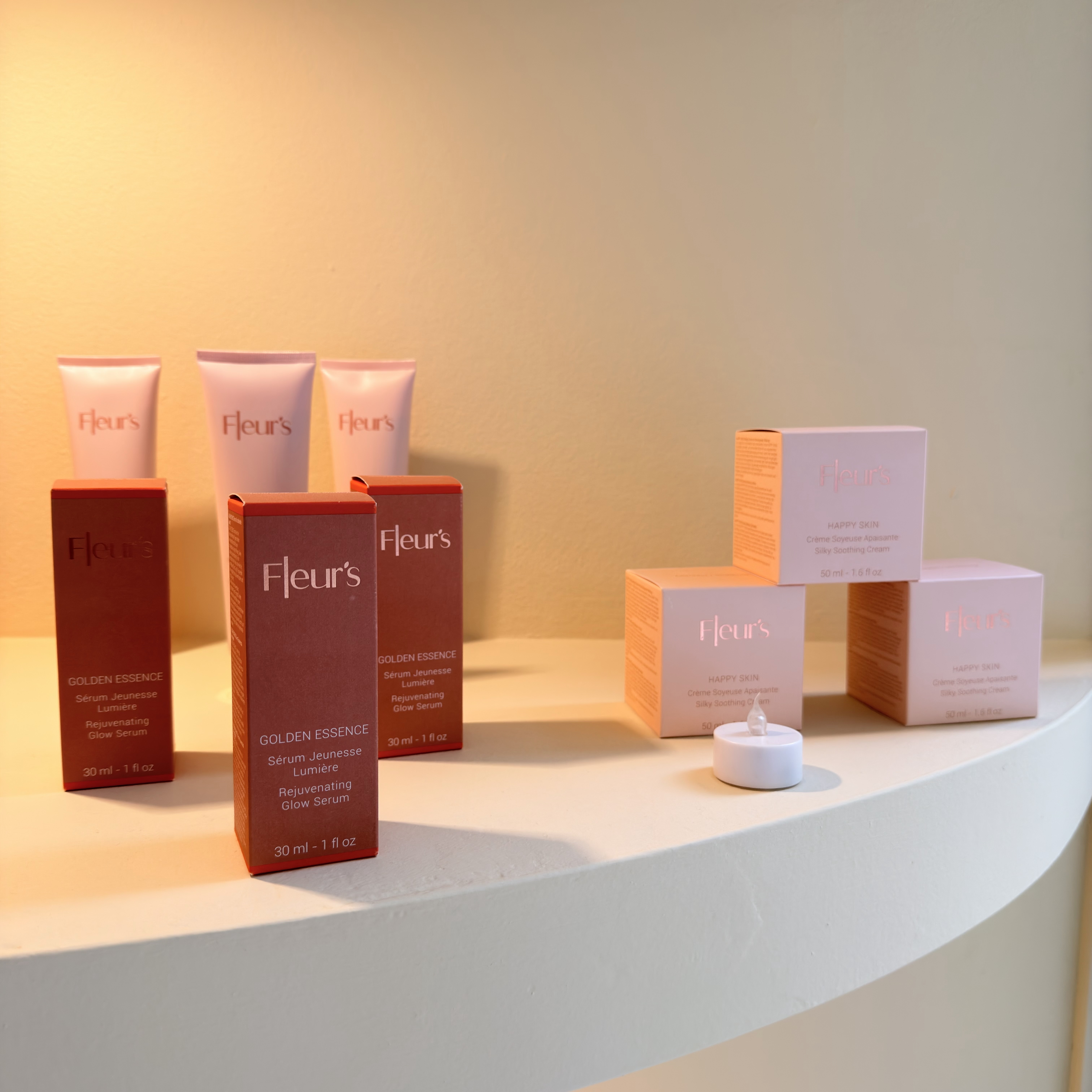 Fleur's Golden Essence & Happy Skin products